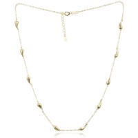 MINET Pozlacený stříbrný náhrdelník kapky