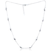 MINET Moderní stříbrný náhrdelník kapky