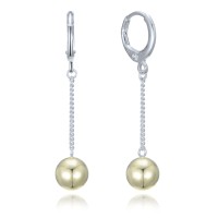 MINET Řetízkové stříbrné visací náušnice v kombinaci s pozlacenými kuličkami