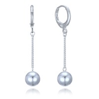 MINET Řetízkové stříbrné visací náušnice s kuličkami