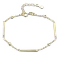 MINET Pozlacený stříbrný náramek s tyčkami, kuličkami