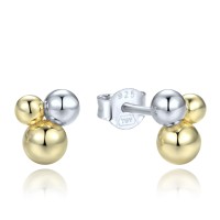 MINET Elegantní stříbrné náušnice stříbrné a pozlacené kuličky