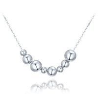 MINET Elegantní stříbrný náhrdelník s kuličkami