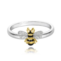 MINET Pozlacený stříbrný prsten VČELKA vel. 47