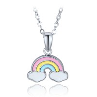 MINET Dětský stříbrný náhrdelník duha