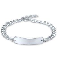 MINET Stříbrný pánsky náramek s destičkou pro gravírování Ag 925/1000 10,95g