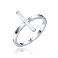 MINET Elegantní stříbrný prsten s tyčkou vel. 55