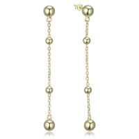 MINET Elegantní pozlacené stříbrné náušnice s kuličkami