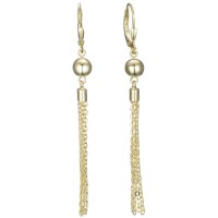 MINET Pozlacené řetízkové stříbrné visací náušnice s kuličkami