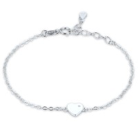 MINET Stříbrný náramek se srdíčkem - dcera