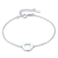 MINET Stříbrný náramek se srdíčkem - matka