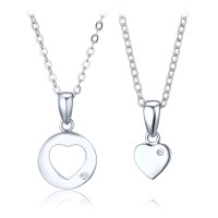 MINET Stříbrný set náhrdelníků se srdíčkem - matka a dcera