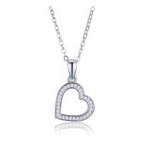 MINET Stříbrný náhrdelník se srdíčkem - matka
