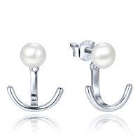 MINET Stříbrné náušnice s přírodními perlami