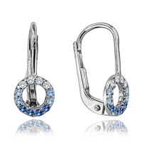 MINET Náušnice z bílého zlata kroužky s různobarevnými zirkony Au 585/1000 1,45g