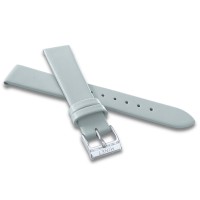 MINET Šedý kožený řemínek se stříbrnou sponou - 16