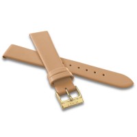 MINET Béžový kožený řemínek se zlatou sponou - 16