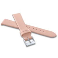 MINET Růžový kožený řemínek se stříbrnou sponou - 14