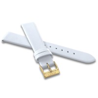 MINET Bílý kožený řemínek se zlatou sponou - 14
