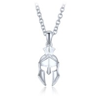 LAVVU Pánský stříbrný náhrdelník spartan helma