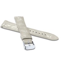 LAVVU Lesklý bílý prošitý řemínek CROCO OCALA z luxusní kůže Top Grain - 14