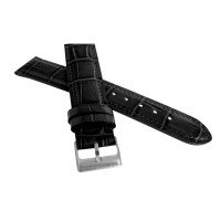 LAVVU Černý prošitý řemínek CROCO z luxusní kůže Top Grain - 16