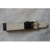 LAVVU Černý prošitý řemínek CROCO z luxusní kůže Top Grain - 16