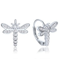 MINET Dětský stříbrný náhrdelník vážka se zirkony