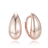 MINET Moderní rose gold stříbrné náušnice kapky