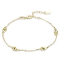 MINET Pozlacený stříbrný náramek kapky