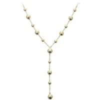MINET Elegantní pozlacený stříbrný náhrdelník s kuličkami