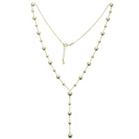 MINET Elegantní pozlacený stříbrný náhrdelník s kuličkami