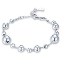 MINET Elegantní stříbrný náramek s kuličkami