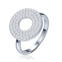 MINET Stříbrný prsten kroužek s bílými zirkony vel. 54