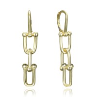 MINET Moderní pozlacené stříbrné náušnice