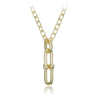 MINET Moderní pozlacený stříbrný náhrdelník