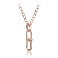 MINET Moderní pozlacený stříbrný náhrdelník