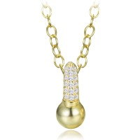 MINET Elegantní pozlacený stříbrný náhrdelník se zirkonem