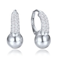 MINET Elegantní stříbrné náušnice se zirkony