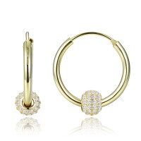 MINET Elegantní pozlacené stříbrné náušnice se zirkony