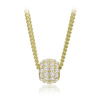 MINET Elegantní pozlacený stříbrný náhrdelník se zirkonem