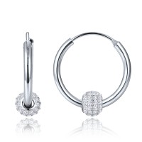 MINET Elegantní stříbrné náušnice se zirkony