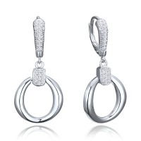 MINET Elegantní stříbrné náušnice se zirkony