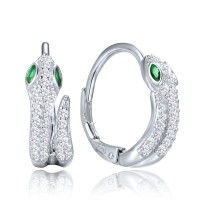 MINET Stříbrné náušnice had se zirkony