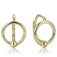 MINET Elegantní pozlacené stříbrné náušnice kroužky