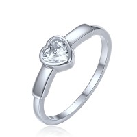 MINET Decentní stříbrný prsten srdce vel. 52