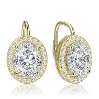 MINET Luxusní pozlacené stříbrné náušnice se zirkonem