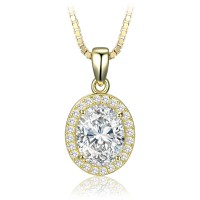 MINET Luxusní pozlacený stříbrný náhrdelník se zirkonem