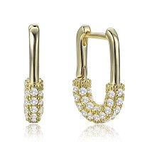 MINET Luxusní pozlacené stříbrné náušnice se zirkony