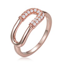 MINET Luxusní rosegold stříbrný prsten se zirkonem vel. 55